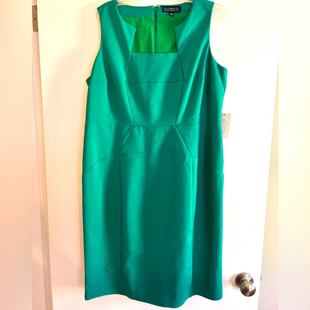 Sleeveless Eloquii dress in lovely green - size 18